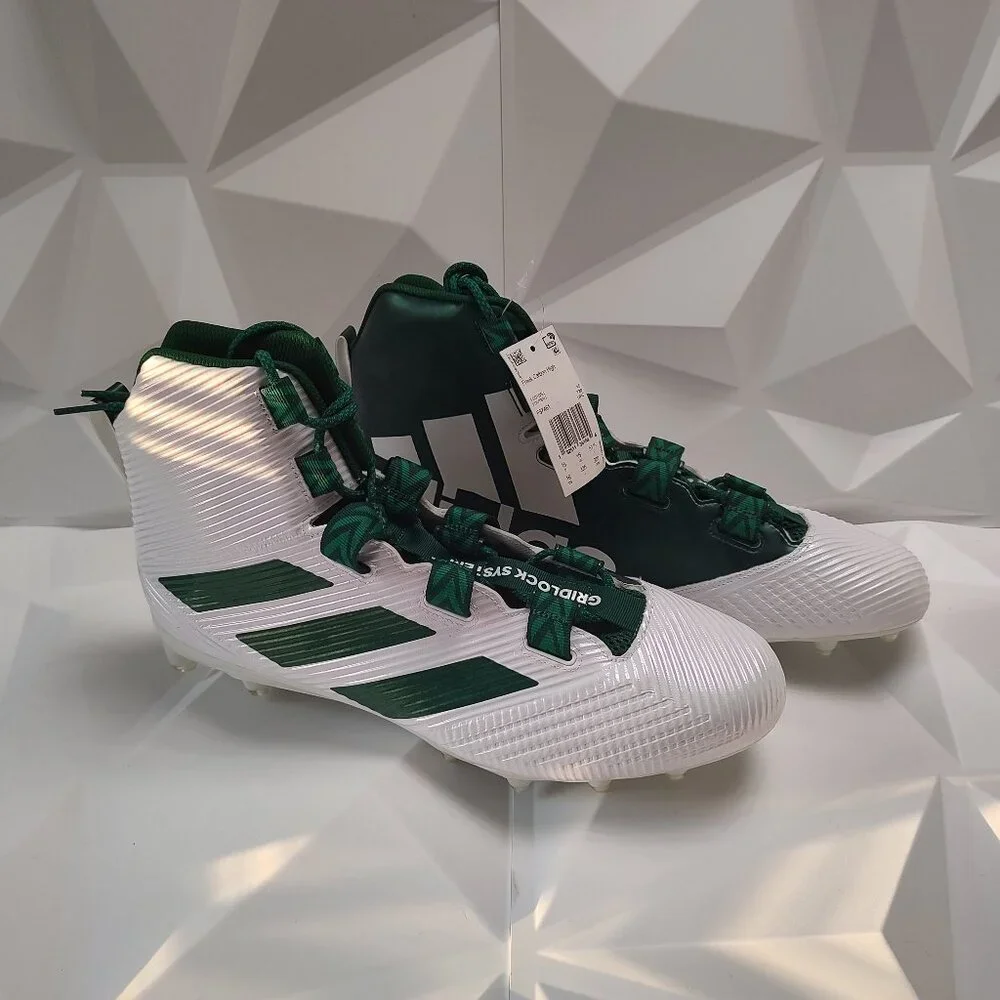 Adidas Mens Football Cleats 16 White Green Shoe Lacrosse Freak Carbon High - Picture 5 of 12